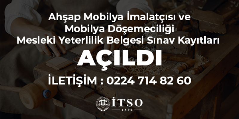 Ahşap Mobilya İmalatçısı ve Mobilya Döşemeciliği Mesleki Yeterlilik Belgesi