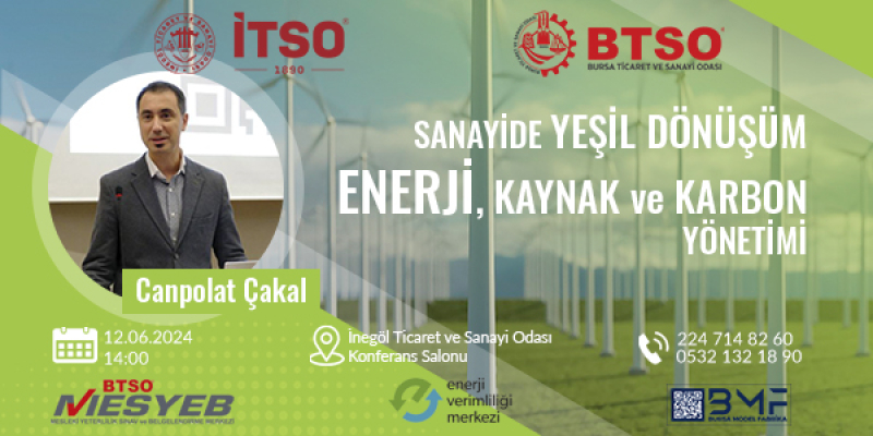 Sanayide Yeşil Dönüşüm, Enerji, Kaynak ve Karbon Yönetimi Semineri
